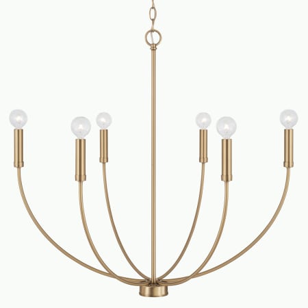 Capital Lighting Ansley 6 Light 30" Wide Taper Candle Style Chandelier Aged Brass