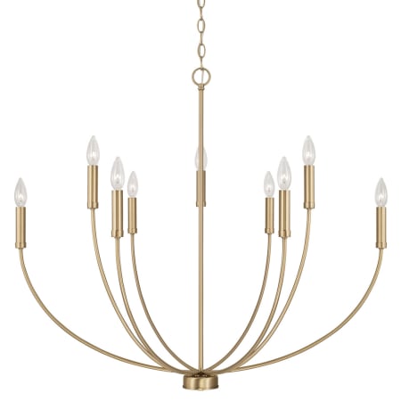 Capital Lighting Ansley 9 Light 35" Wide Taper Candle Style Chandelier Aged Brass
