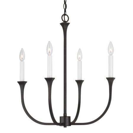 Capital Lighting Decklan 4 Light 21" Wide Taper Candle Style Chandelier Black Iron