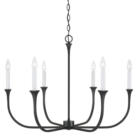 Capital Lighting Decklan 6 Light 32" Wide Taper Candle Style Chandelier Black Iron