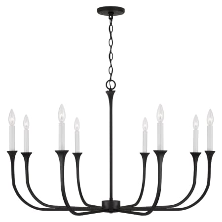 Capital Lighting Decklan 8 Light 38" Wide Taper Candle Style Chandelier Black Iron