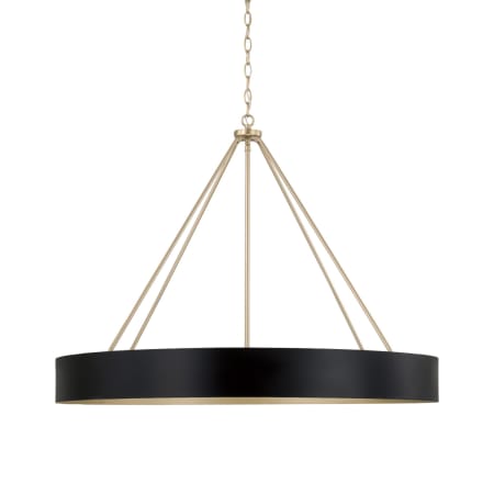 Capital Lighting Weller 6 Light 36" Wide Ring Chandelier Matte Brass / Black