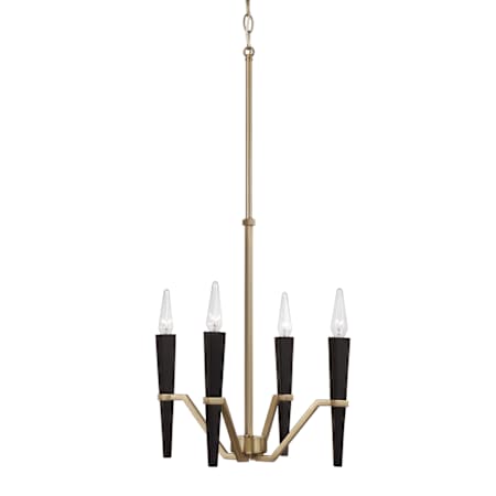 Capital Lighting Enzo 4 Light 16" Wide Candle Style Chandelier Aged Brass / Black
