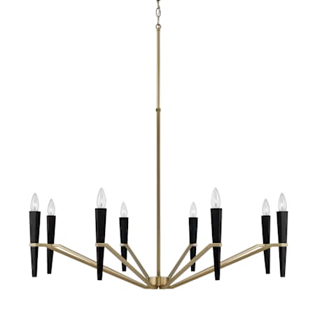 Capital Lighting Enzo 8 Light 40" Wide Candle Style Chandelier Aged Brass / Black