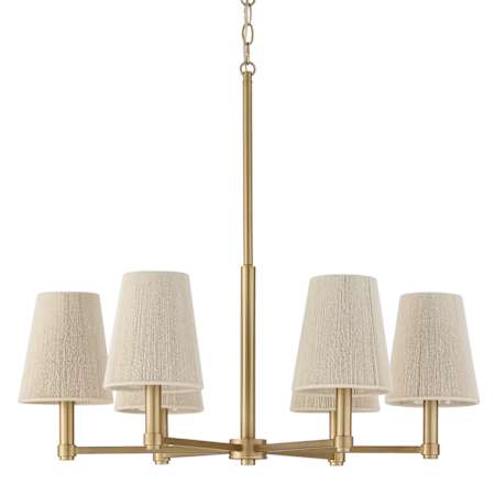 Capital Lighting Mira 6 Light 30" Wide Chandelier Matte Brass