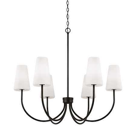 Capital Lighting Averitt 6 Light 37" Wide Chandelier Matte Black
