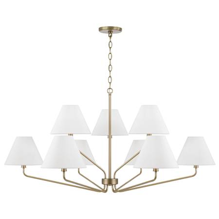 Capital Lighting Chadwick 9 Light 45" Wide Chandelier Aged Brass