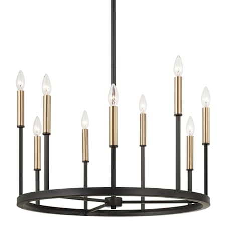 Capital Lighting Davis 9 Light 26" Wide Taper Candle Style Chandelier Espresso / Brass