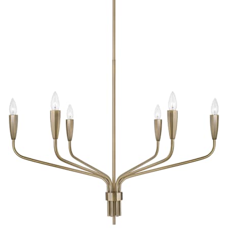 Capital Lighting Palmer 6 Light 35" Wide Taper Candle Style Chandelier Antiqued Brass