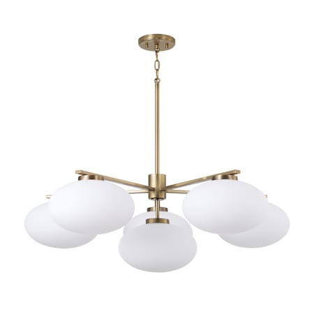 Capital Lighting Soren 6 Light 37" Wide Chandelier Aged Brass