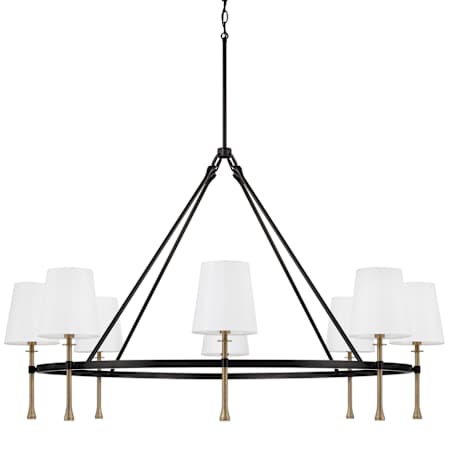 Capital Lighting Hollis 8 Light 48" Wide Chandelier Matte Black / Hammered Gold