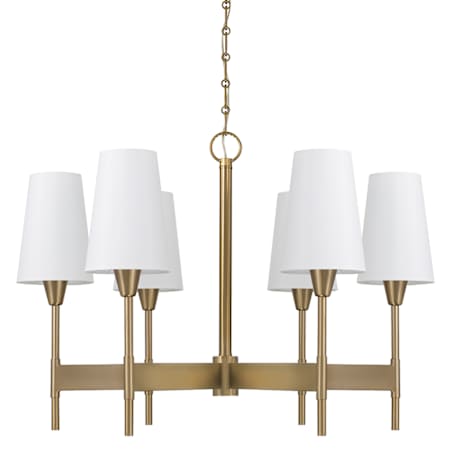 Capital Lighting Leland 6 Light 32" Wide Chandelier Aged Brass