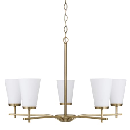 Capital Lighting Drake 5 Light 28" Wide Chandelier Aged Brass