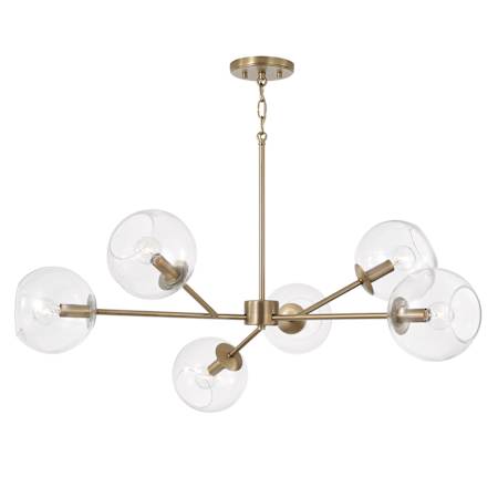 Capital Lighting Atlas 6 Light 38" Wide Sputnik Chandelier Aged Brass