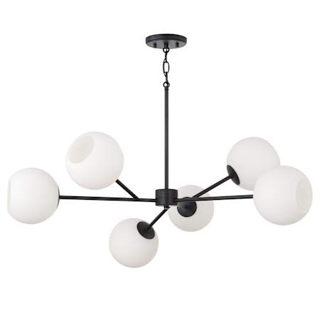 Capital Lighting Atlas 6 Light 38" Wide Sputnik Chandelier Matte Black
