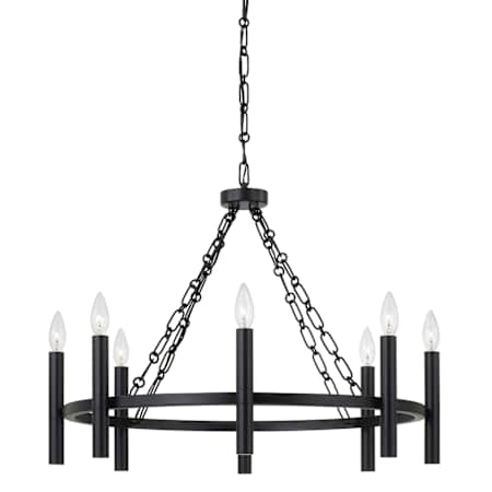 Capital Lighting Winton 8 Light 28" Wide Taper Candle Style Chandelier Matte Black