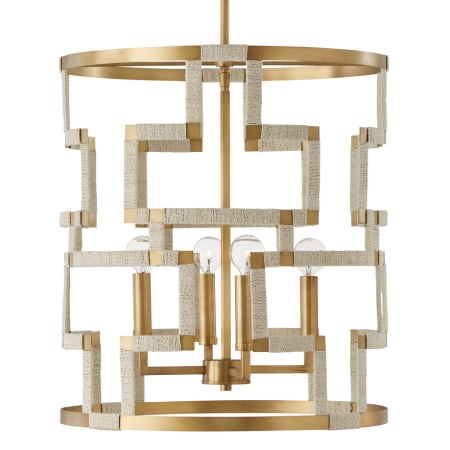 Capital Lighting Hala 4 Light 18" Wide Pendant Bleached natural Jute / Patinaed Brass