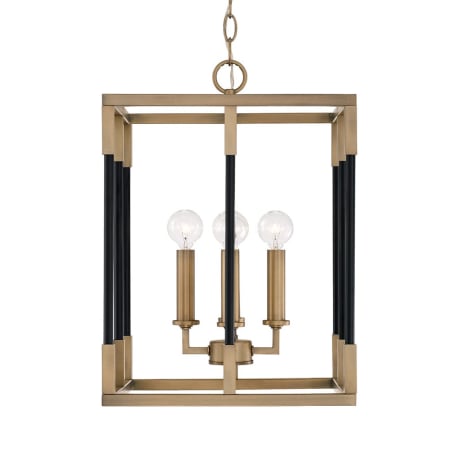 Capital Lighting Bleeker 4 Light 13" Wide Pendant Aged Brass / Black