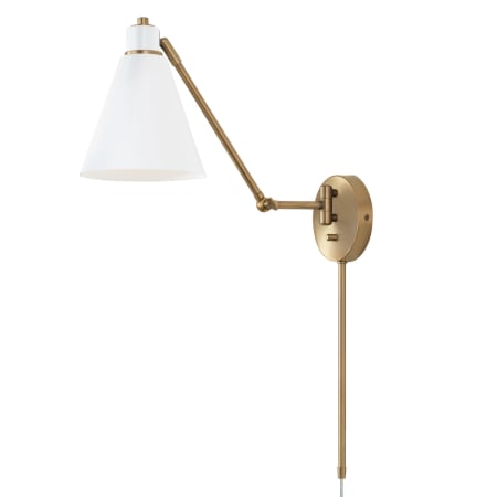 Capital Lighting Bradley 26" Tall Wall Sconce Aged Brass / White