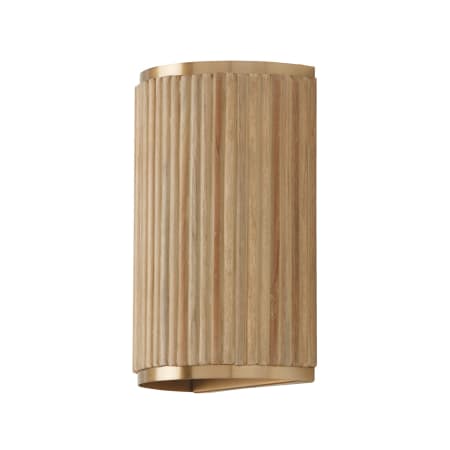 Capital Lighting Donovan 2 Light 12" Tall Wall Sconce with Mango Wood Shade White Wash / Matte Brass