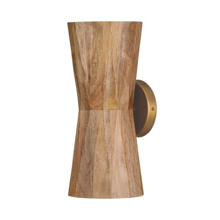 Capital Lighting Nadeau 2 Light 15" Tall Wall Sconce with Mango Wood Shade Light Wood / Patinaed Brass