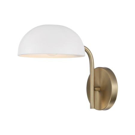 Capital Lighting Reece 10" Tall Bathroom Sconce Aged Brass / White