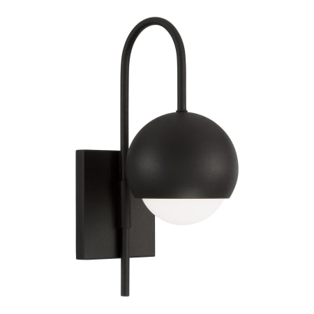Capital Lighting Dolby 16" Tall Wall Sconce with Metal and Frosted Glass Shade Black Iron