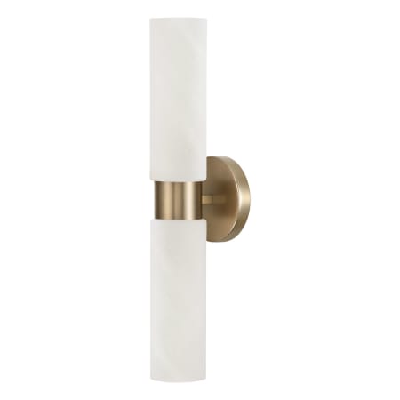 Capital Lighting Alyssa 2 Light 5" Wide Bath Bar with Faux Alabaster Glass Shades Aged Brass