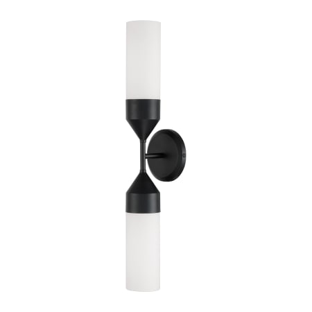 Capital Lighting Devon 2 Light 5" Wide Bath Bar with Soft White Glass Shades Matte Black