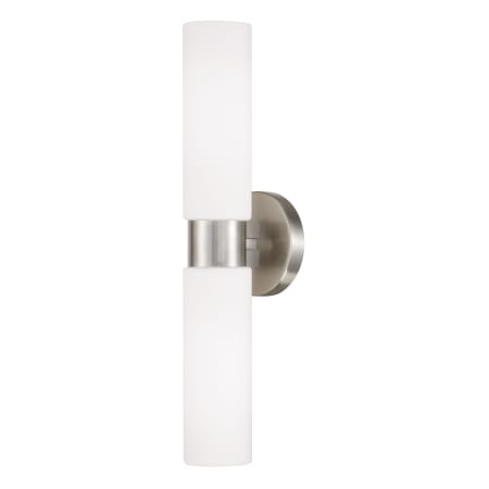 Capital Lighting Theo 2 Light 5" Wide Bath Bar with Soft White Glass Shades Brushed Nickel