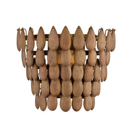 Capital Lighting Ravi 12" Tall Wall Sconce Light Wood / Patinaed Brass