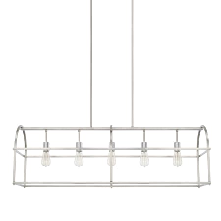 Capital Lighting 5 Light 46" Wide Linear Chandelier Brushed Nickel