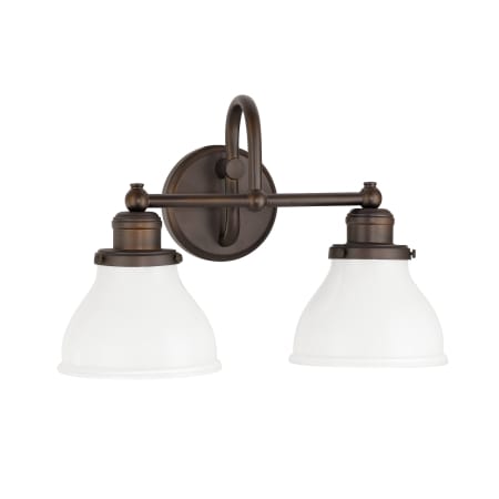 Capital Lighting Baxter 2 Light 16" Wide Bathroom Vanity Light with Frosted Glass Shades Burnished Bronze