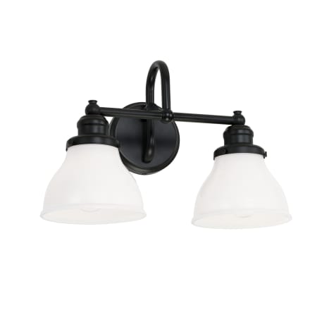 Capital Lighting Baxter 2 Light 16" Wide Bathroom Vanity Light with Frosted Glass Shades Matte Black