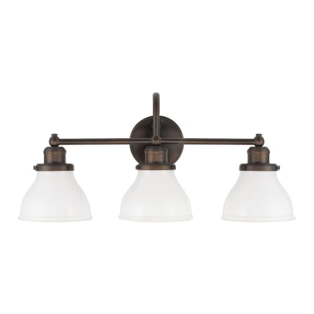 Capital Lighting Baxter 3 Light 24" Wide Bathroom Vanity Light with Frosted Glass Shades Burnished Bronze