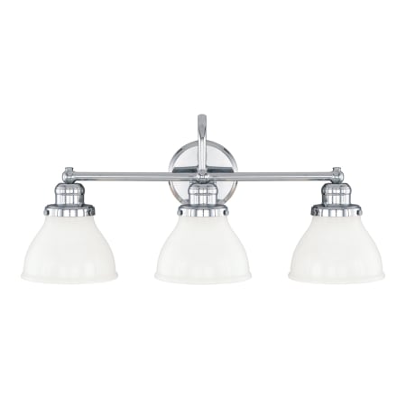 Capital Lighting Baxter 3 Light 24" Wide Bathroom Vanity Light with Frosted Glass Shades Chrome