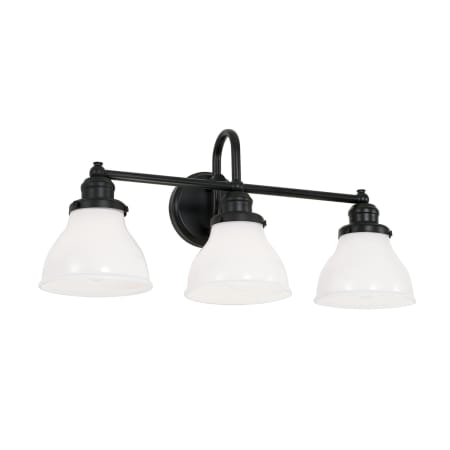 Capital Lighting Baxter 3 Light 24" Wide Bathroom Vanity Light with Frosted Glass Shades Matte Black