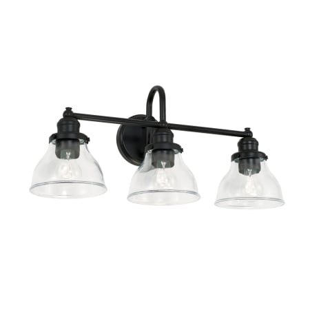 Capital Lighting Baxter 3 Light 24" Wide Bathroom Vanity Light with Clear Glass Shades Matte Black