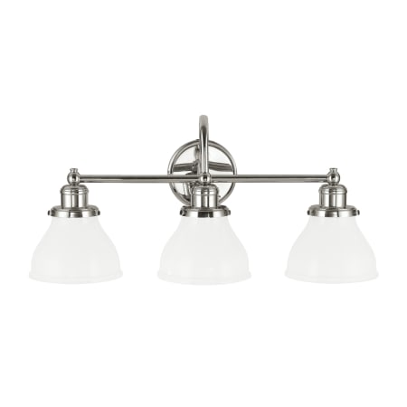 Capital Lighting Baxter 3 Light 24" Wide Bathroom Vanity Light with Frosted Glass Shades Polished Nickel
