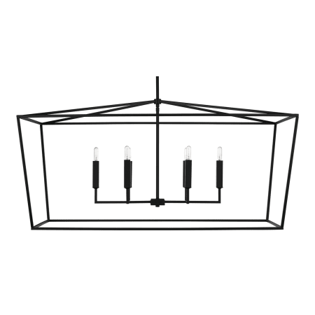 Capital Lighting Thea 6 Light 42" Wide Taper Candle Chandelier Matte Black