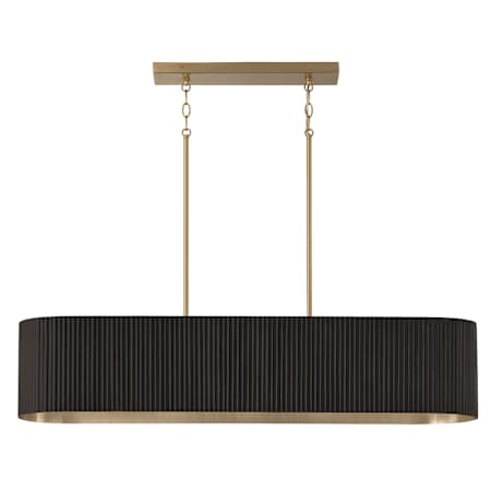 Capital Lighting Donovan 5 Light 44" Wide Drum Chandelier Black Stain / Matte Brass