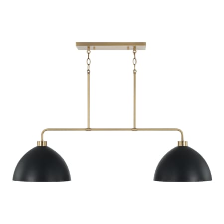 Capital Lighting Ross 2 Light 44" Wide Linear Chandelier Aged Brass / Black