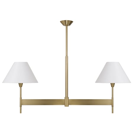 Capital Lighting Leland 2 Light 50" Wide Linear Chandelier Aged Brass