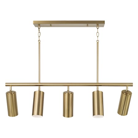 Capital Lighting Robbie 5 Light 40" Wide Linear Chandelier Aged Brass