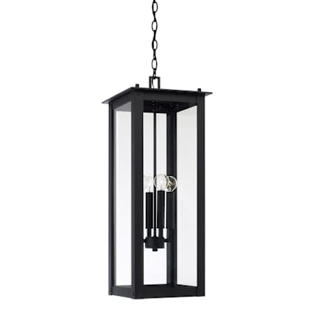 Capital Lighting Hunt 4 Light 11" Wide Outdoor Pendant Black