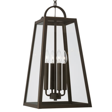 Capital Lighting Leighton 4 Light 12" Wide Outdoor Taper Candle Pendant Oiled Bronze