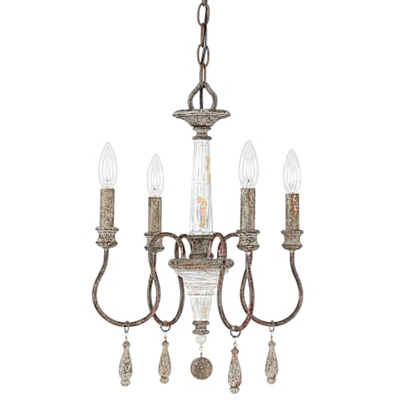 Capital Lighting Zoe 4 Light 14" Wide Taper Candle Chandelier French Antique