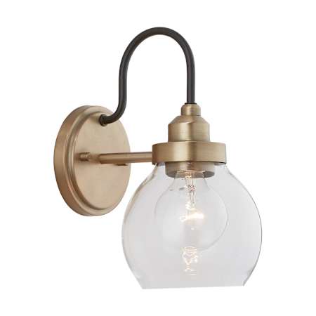 Capital Lighting Daphne Single Light 11" Tall Bathroom Sconce Aged Brass and Black
