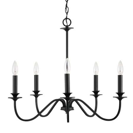 Capital Lighting Weston 5 Light 26" Wide Candle Style Chandelier Matte Black