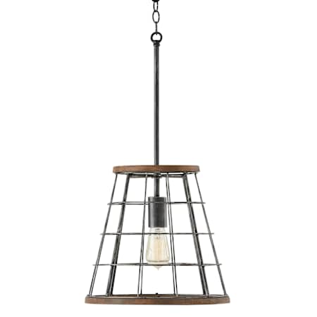 Capital Lighting Bracken 14" Wide Pendant Zinc / Wood
